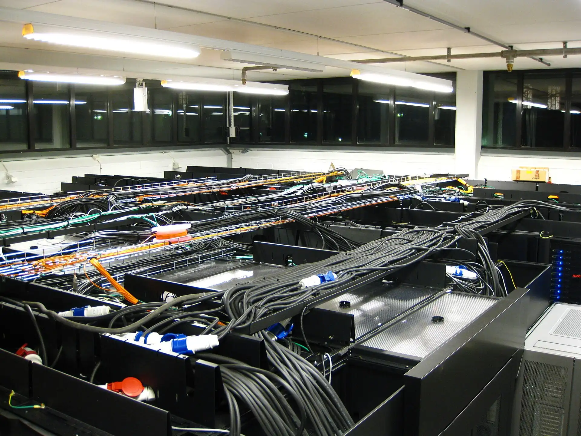 Racks of servers inside a data center